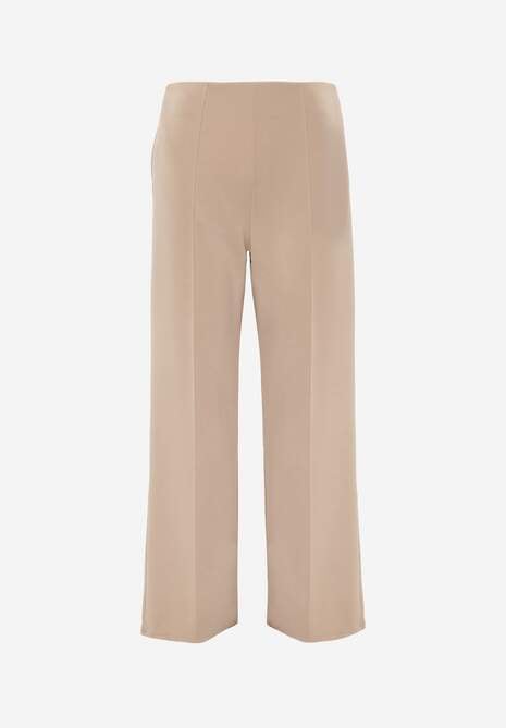 Beżowe Bawełniano-Wiskozowe Spodnie o Eleganckim Kroju w Kant Tinawre 6