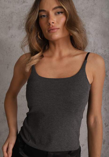 Szary Top z Wiskozy na Podwójnych Ramiączkach Indrea 5