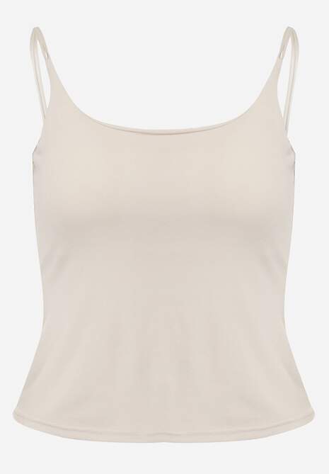 Beżowy Top z Wiskozy na Podwójnych Ramiączkach Indrea 6