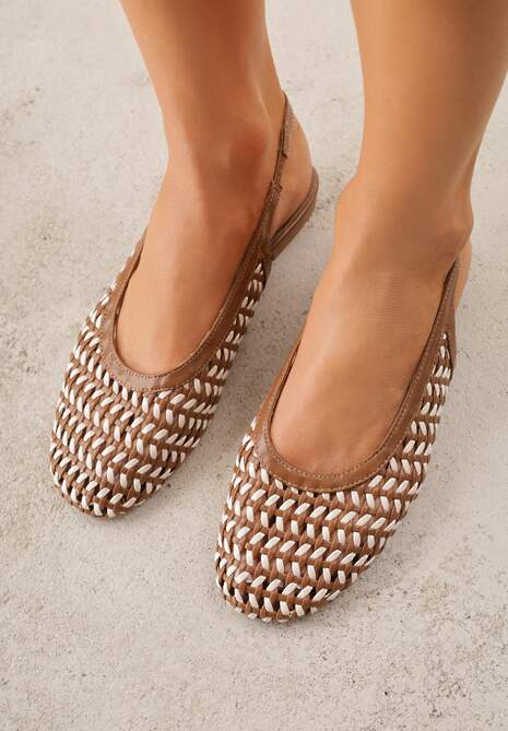 Brązowe Plecione Sandały Typu Slingback Ellariell