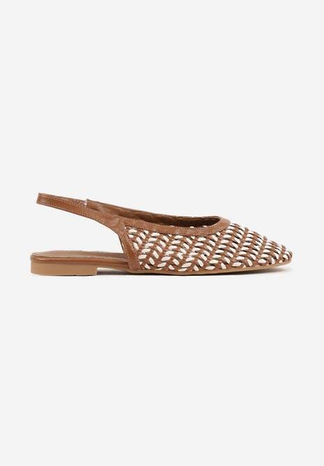 Brązowe Plecione Sandały Typu Slingback Ellariell 4