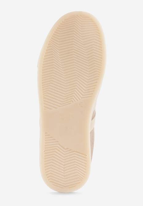 Ciemnobeżowe Sneakersy na Platformie w Stylu Tenisówek Ozdobione Paskami Ladia 7