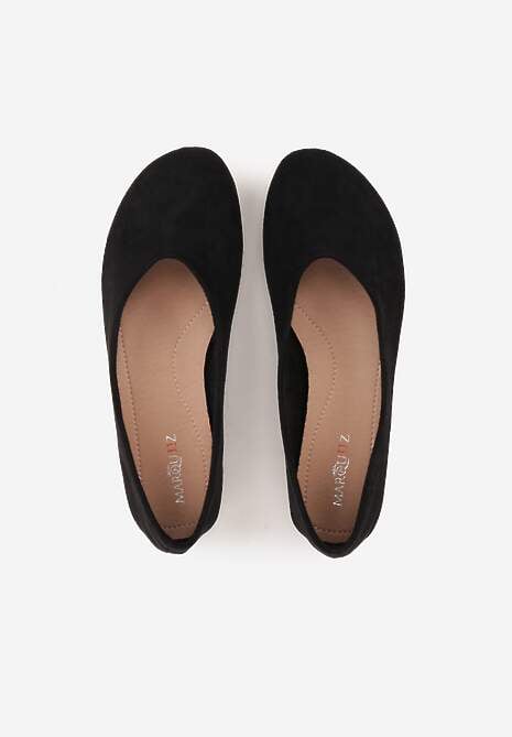 Czarne Balerinki z Imitacji Zamszu w Stylu Basic Saraphiele 6