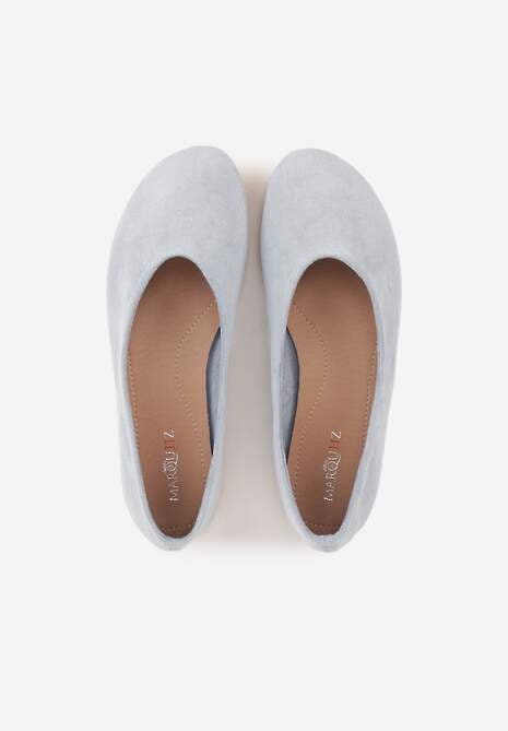 Niebieskie Balerinki z Imitacji Zamszu w Stylu Basic Saraphiele 6