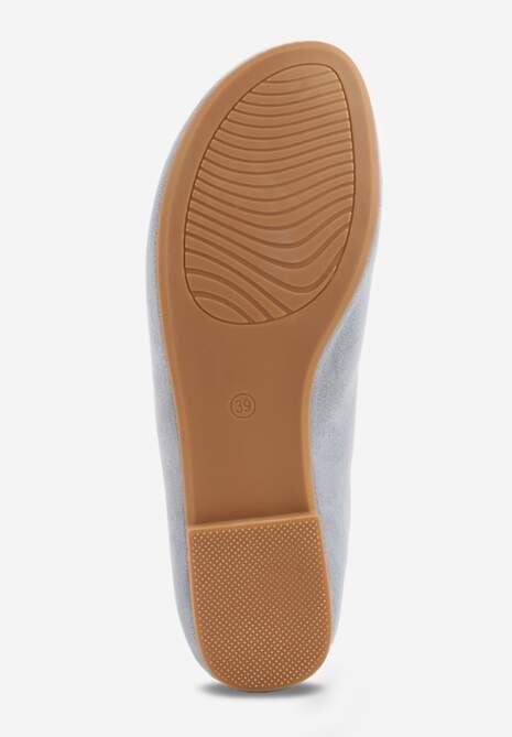 Niebieskie Balerinki z Imitacji Zamszu w Stylu Basic Saraphiele 7