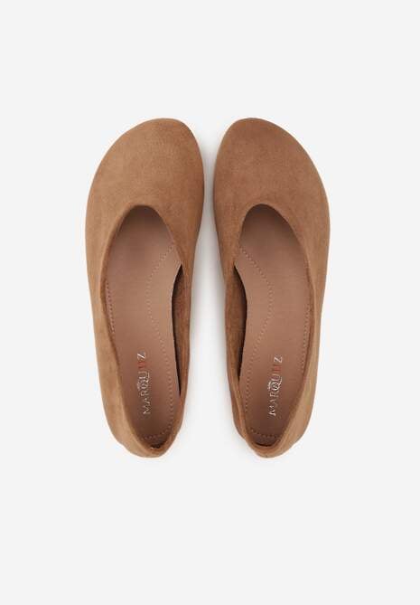 Brązowe Balerinki z Imitacji Zamszu w Stylu Basic Saraphiele 6