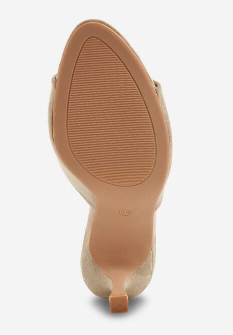 Zielone Klapki na Szpilce z Imitacji Zamszu z Noskiem Peep Toe Merissaura 7