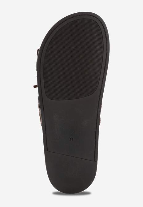 Czarne Klapki Boho z Ozdobnymi Frędzlami Samsonitta 7