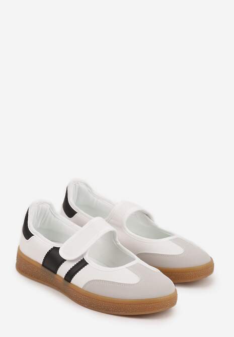 Białe Tenisówki Sneakeriny z Paskiem na Rzep Pirel 5