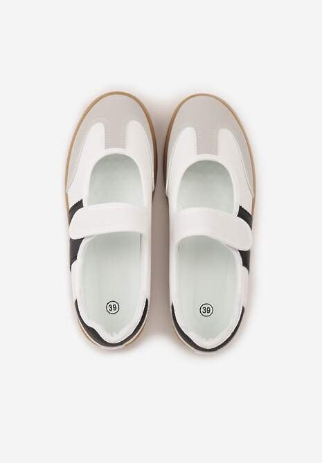 Białe Tenisówki Sneakeriny z Paskiem na Rzep Pirel 6