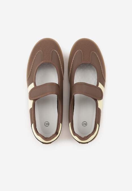 Brązowe Tenisówki Sneakeriny z Paskiem na Rzep Pirel 6