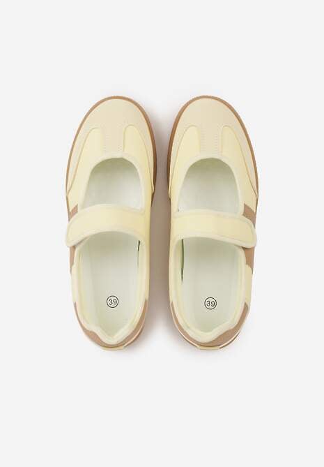 Żółte Tenisówki Sneakeriny z Paskiem na Rzep Pirel 6