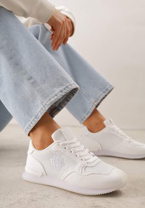 Białe Przeszywane Sneakersy w Klasycznym Stylu Zeosa