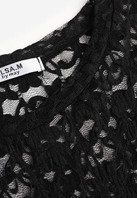 Czarna Bluzka z Koronki o Asymetrycznym Kroju Kortesta 6