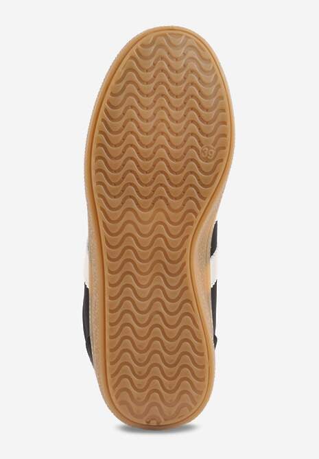 Czarne Sneakersy Typu Tenisówki Ozdobione Paskami po Bokach Fefia 7