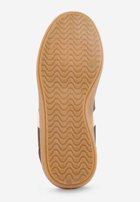 Brązowe Sneakersy Typu Tenisówki Ozdobione Paskami po Bokach Fefia 7