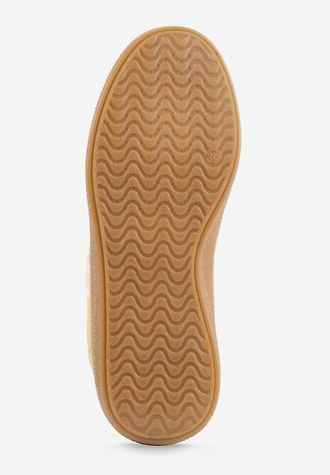 Żółte Sneakersy Typu Tenisówki Ozdobione Paskami po Bokach Fefia 7