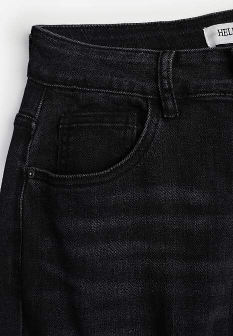 Czarne Szerokie Jeansy Palazzo z Bawełną High Waist Zinnasira 6