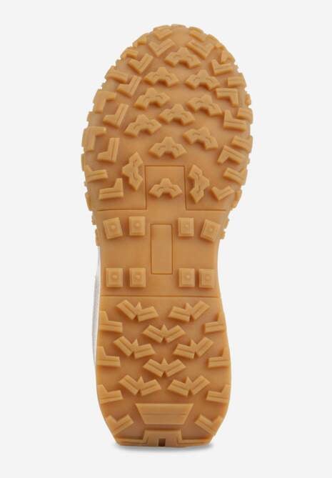 Białe Sneakersy z Futurystyczną Tłoczoną Podeszwą i Geometrycznym Wzorem Emalorine 7