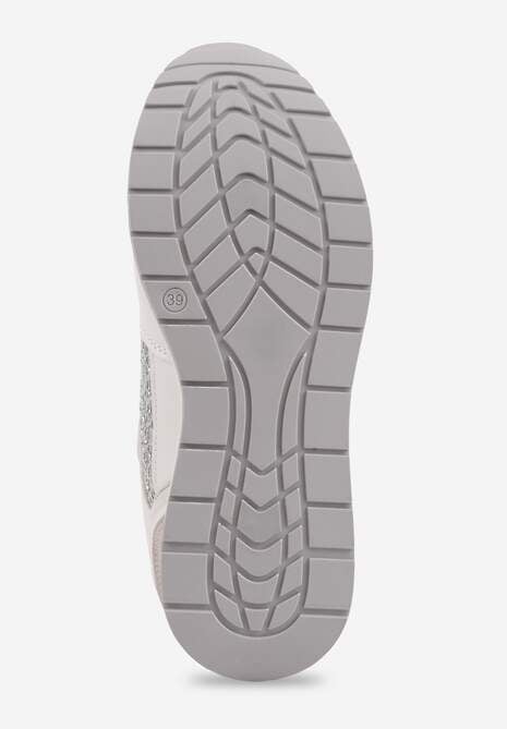 Białe Sneakersy na Platformie Ozdobione Metalicznymi Wstawkami i Siateczką Zitina 7