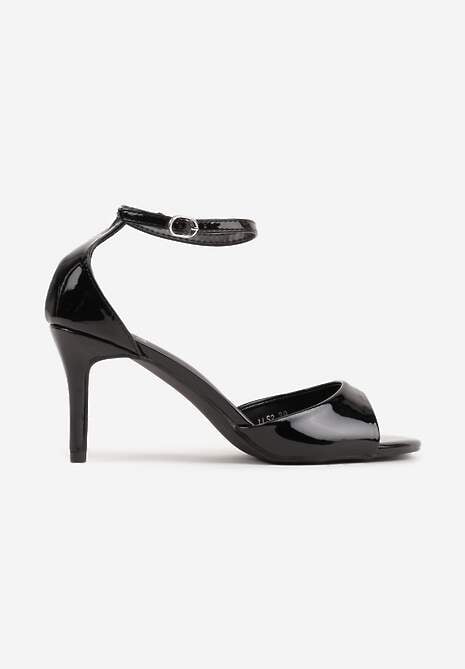 Czarne Eleganckie Sandały na Szpilce z Paskiem z Klamerką Berose 4