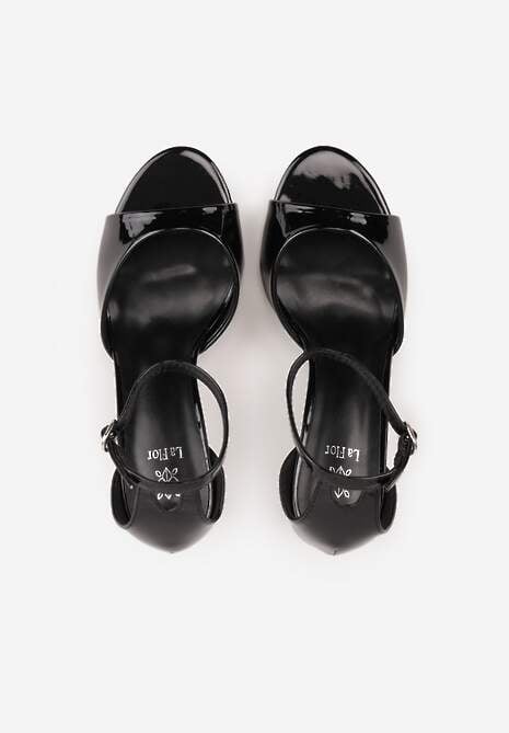 Czarne Eleganckie Sandały na Szpilce z Paskiem z Klamerką Berose 6