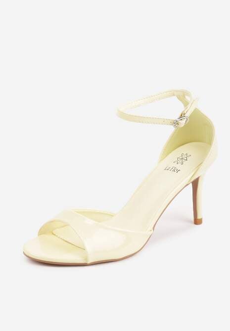 Żółte Eleganckie Sandały na Szpilce z Paskiem z Klamerką Berose 5
