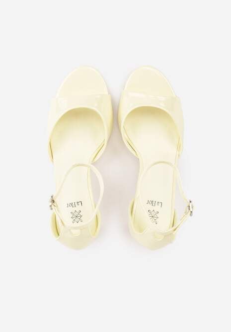 Żółte Eleganckie Sandały na Szpilce z Paskiem z Klamerką Berose 6