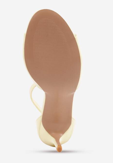 Żółte Eleganckie Sandały na Szpilce z Paskiem z Klamerką Berose 7