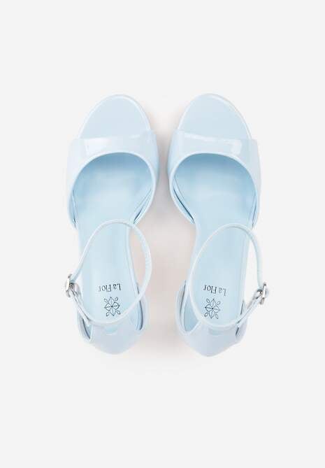 Niebieskie Eleganckie Sandały na Szpilce z Paskiem z Klamerką Berose 6