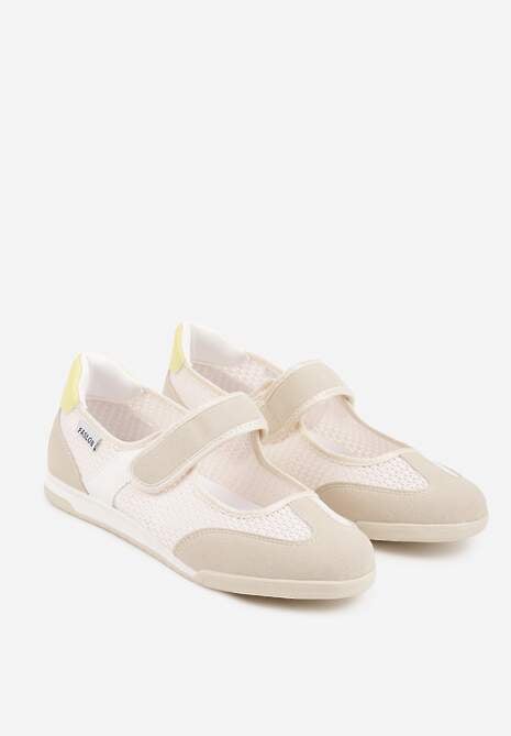 Beżowe Tenisówki Typu Sneakeriny Ozdobione Napisem Emirinne 5