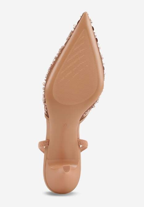 Pantofi stiletto Vikiraie Bej închis 7