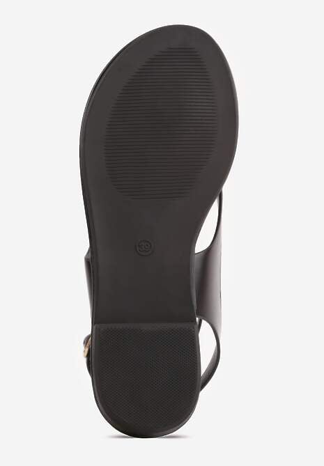 Czarne Sandały Japonki z Metaliczną Ozdobą Vikisima 7