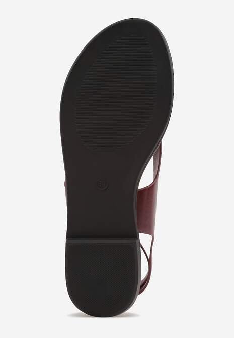 Bordowo-Czerwone Sandały Japonki z Metaliczną Ozdobą Vikisima 7