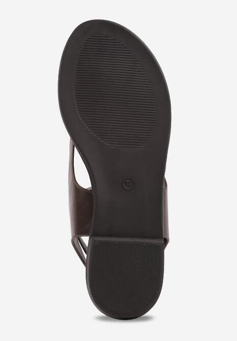 Brązowe Sandały Japonki z Metaliczną Ozdobą Vikisima 7