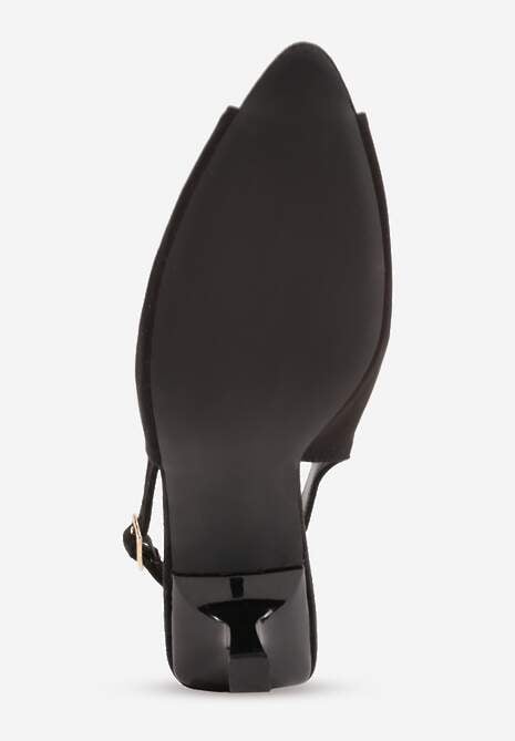Czarne Sandały na Szpilce z Wycięciem na Palce i Odkrytą Piętą Zitissa 7