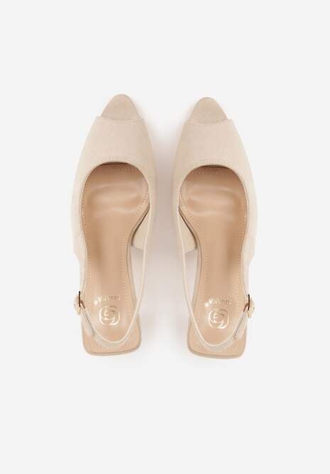 Beżowe Sandały na Szpilce z Wycięciem na Palce i Odkrytą Piętą Zitissa 6