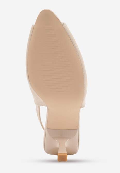 Beżowe Sandały na Szpilce z Wycięciem na Palce i Odkrytą Piętą Zitissa 7