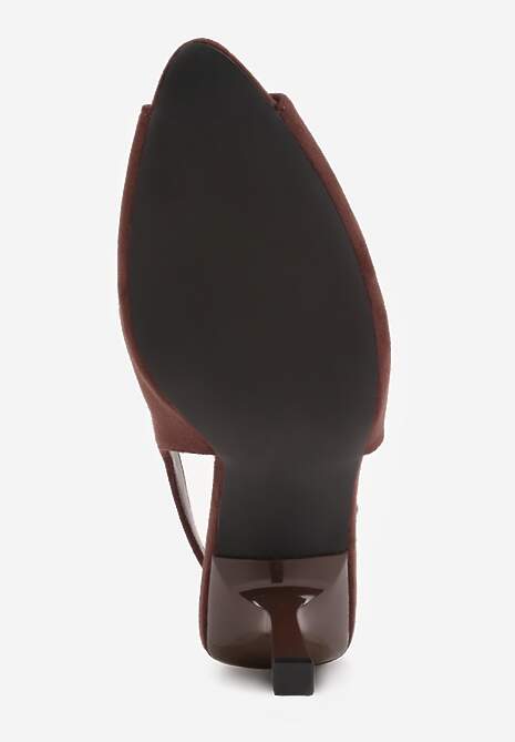 Brązowe Sandały na Szpilce z Wycięciem na Palce i Odkrytą Piętą Zitissa 7