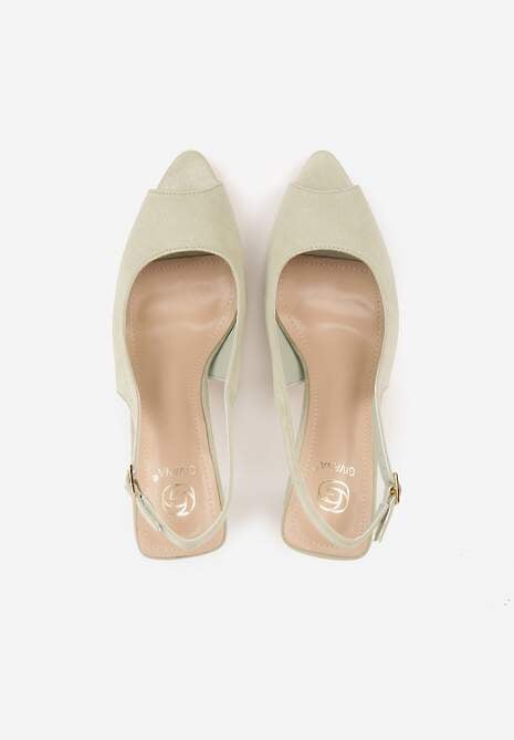 Zielone Sandały na Szpilce z Wycięciem na Palce i Odkrytą Piętą Zitissa 6