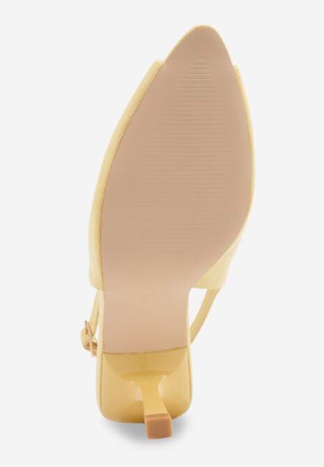 Żółte Sandały na Szpilce z Wycięciem na Palce i Odkrytą Piętą Zitissa 7