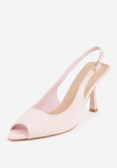 Różowe Sandały na Szpilce z Wycięciem na Palce i Odkrytą Piętą Zitissa 5