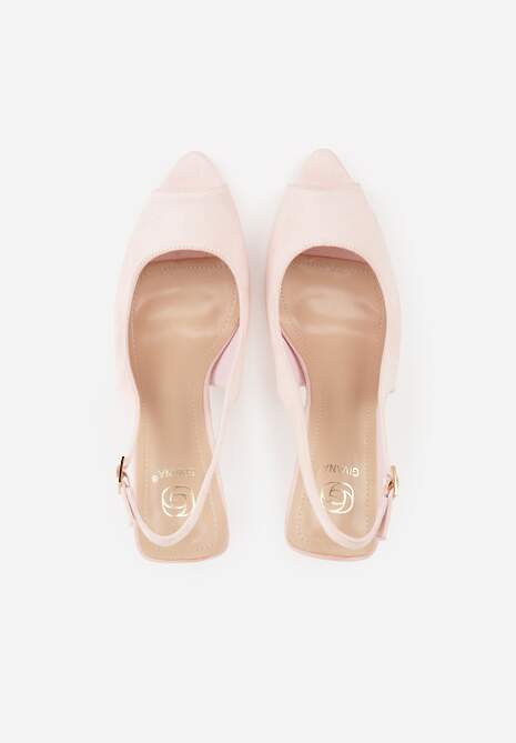 Różowe Sandały na Szpilce z Wycięciem na Palce i Odkrytą Piętą Zitissa 6