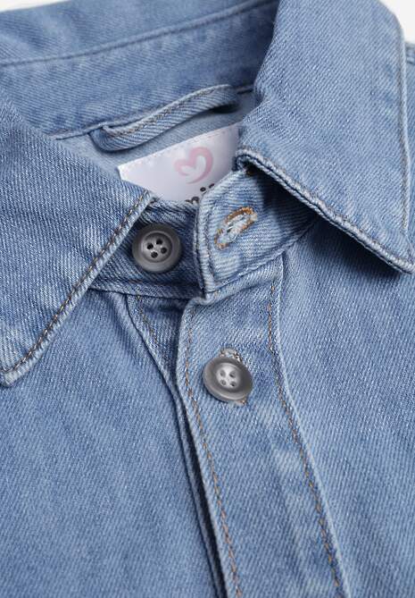 Niebieska Koszula Denimowa z Bawełną o Kroju Oversize Dinista 6