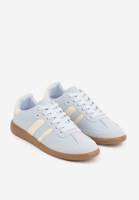 Granatowe Casualowe Sneakersy na Płaskiej Podeszwie z Paskami Jereria 5