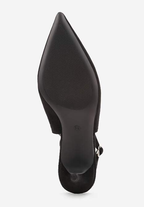 Czarne Sandały na Szpilce w Stylu Slingback Tarosie 7