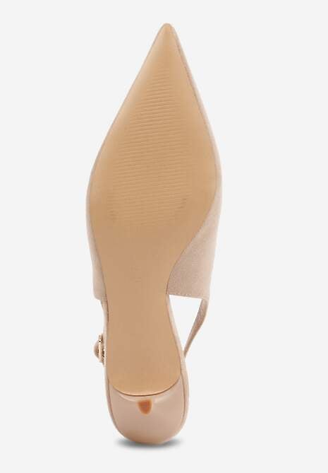 Ciemnobeżowe Sandały Slingback na Szpilce Kaczuszce Vetilia 7