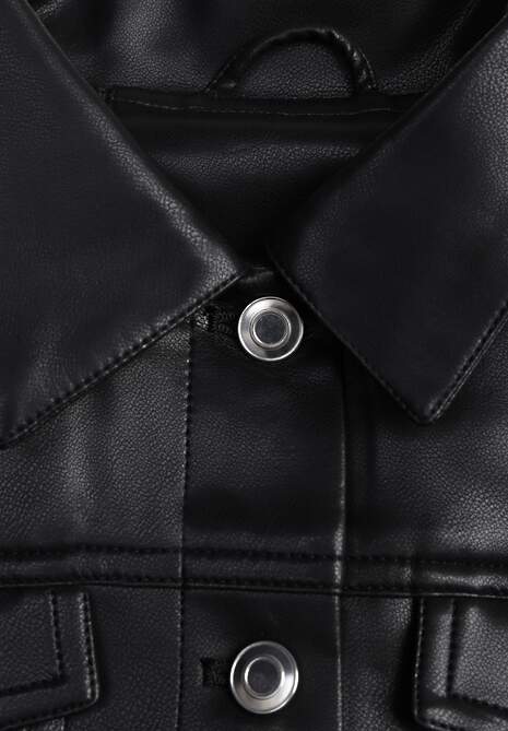 Czarna Kurtka Ramoneska Cropped o Fasonie Koszulowym Savarinda 6