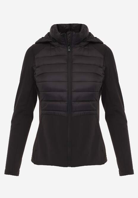 Czarna Przejściowa Kurtka z Pikowaniem i Elastycznymi Rękawami Salisia 6