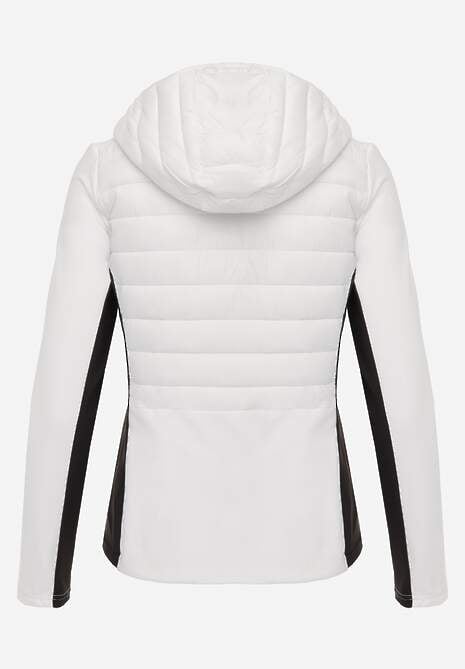 Biała Przejściowa Kurtka z Pikowaniem i Elastycznymi Rękawami Salisia 7